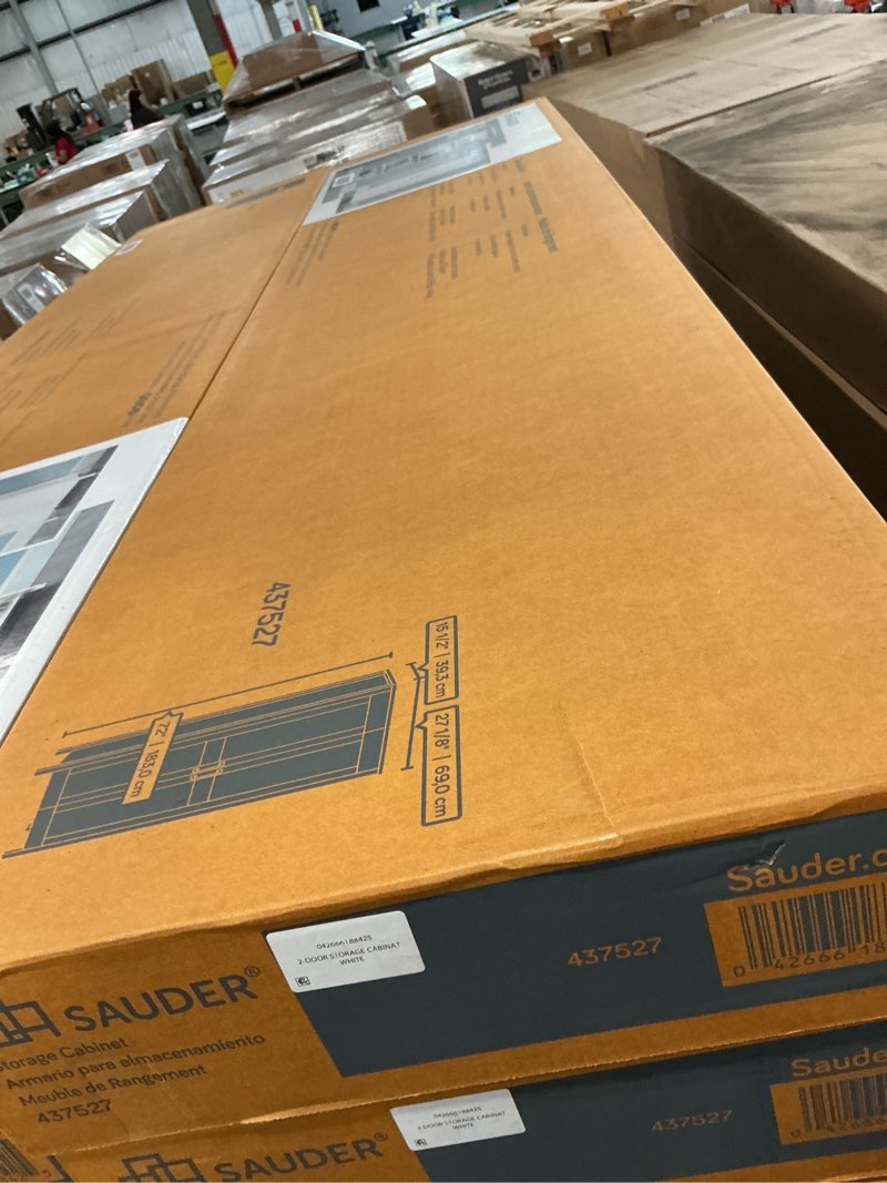 Condition photo showing New/Like New for sauder storage cabinet white