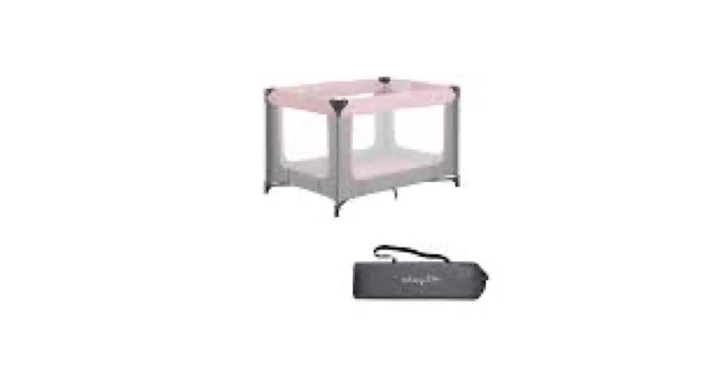 Dream On Me Zodiak Baby Playard, Breathable Mesh Sides, Soft Comfortable Mattress, Quick & Easy to Fold with Travel Carry Bag, Compact Space Saving Design - Grey & Pink