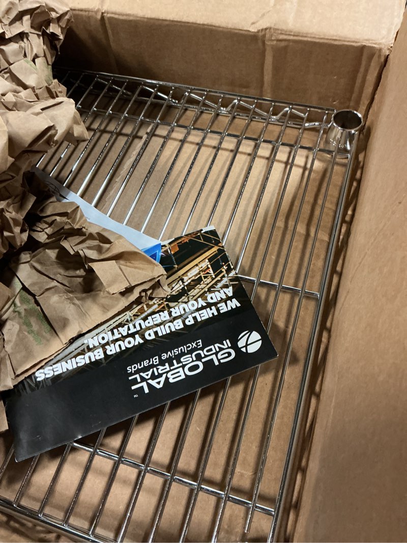 Condition photo showing Good Condition for nexel additional wire shelf for wire shelving units, 600-800 lb capacity, 18"w x 24"l, chrome finish 18"w x 24"l chrome