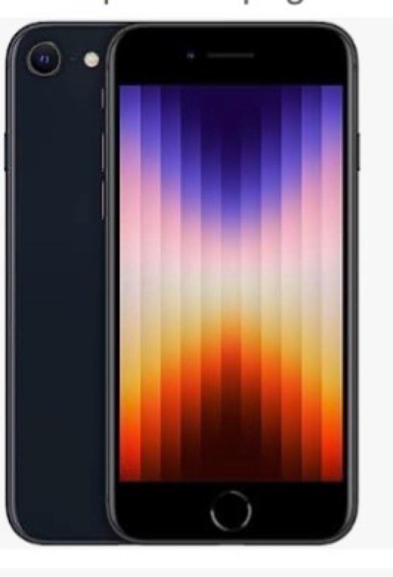 Total By Verizon Apple iPhone SE 5G, 64GB, Black - Prepaid Smartphone (Locked) *** Working condition verified. No network or connectivity tests were made. Bidder be advised***