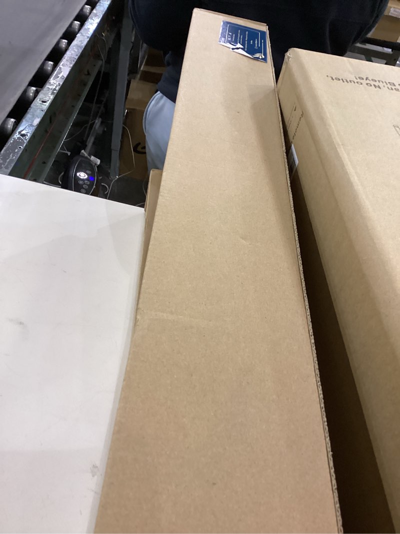 Condition photo showing New/Like New for Joydeco No Drill Blackout Shades, Free-Stop Cordless Roller Shades, UV Protection, Thermal Insulated Blinds for Indoor Windows, Easy Install Window Blinds for Home and Office (Grey, 28" W X 75" H) Light Grey (No Drill) 28"W x 75"H