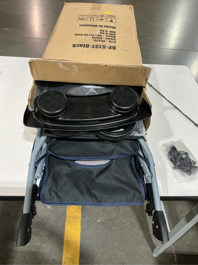 Condition photo showing Good Condition for bestpet | 3-wheel pet stroller | dog and cat stroller | breathable mesh | lightweight travel carrier | waterproof & foldable design | storage basket | black | for daily walks & outdoor use