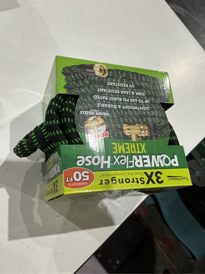 Condition photo showing As Is for flex-able hose flex-able xtreme hose 50ft - kink free, expandable, heavy duty, green garden hose