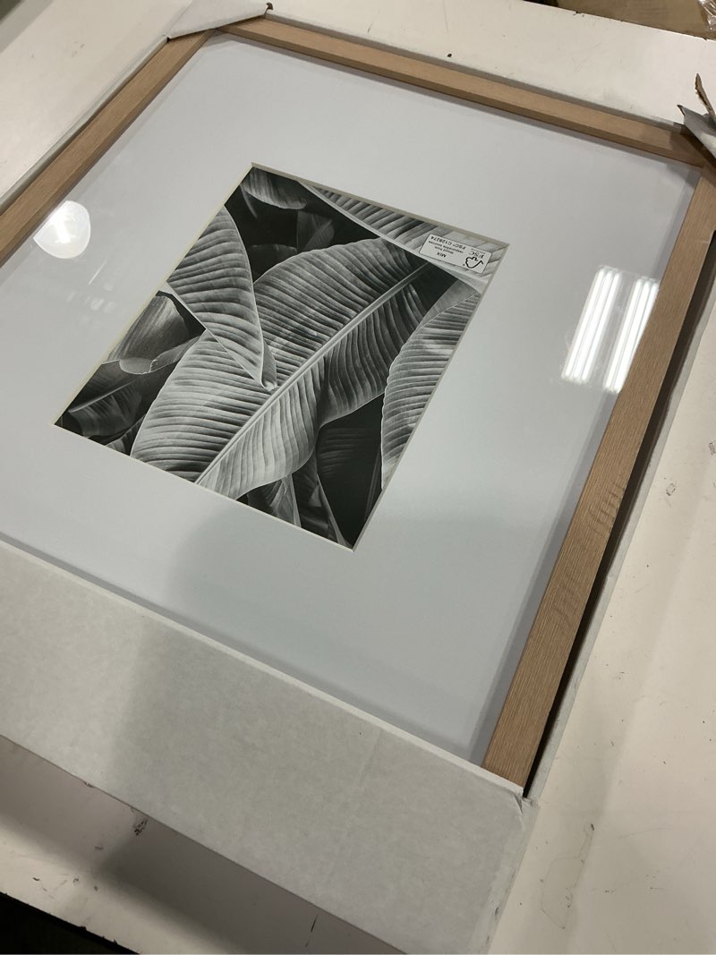 Condition photo showing Good Condition for 16" x 20" matted to 8" x 10" poster frame light wood - threshold