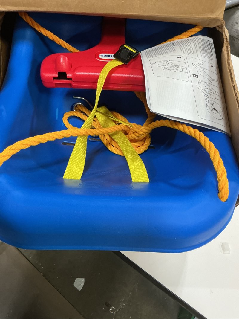 Condition photo showing Good Condition for little tikes 2-in-1 snug  n secure blue swing for baby and toddlers  ages 9 months - 4 years