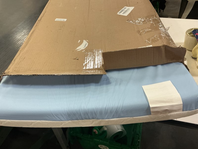 Condition photo showing Good Condition for Dual Sided Pack and Play Mattress, 3 Inch Thick Soft & Firm Memory Foam Breathable Portable Pack n Play Mattresses, 4 in1 Baby Playpen Mattresses with Removable Washable Cover - 38x26x3 Inch