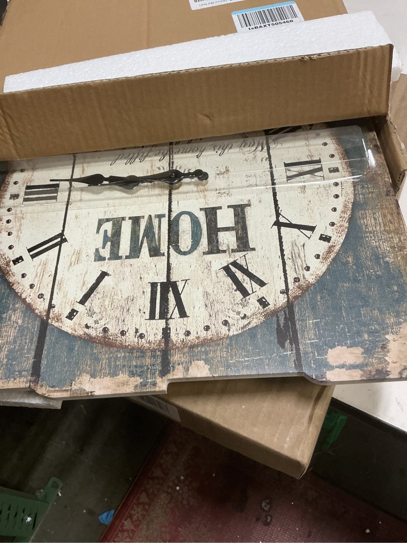 Condition photo showing Good Condition for Stonebriar SB-6158A Worn Blue 15" Square White Wall Clock