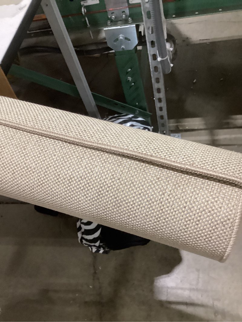 Condition photo showing Good Condition for Color&Geometry Front Door Mat Indoor 48"x72", Ultra Non Slip Rubber Backed Dirt Trapper, Low Profile Thin washable, Easy Clean Entry Entryway Rug Door Mat Indoor Entrance, Khaki (Rolled-up NO Creases) 4' x 6' (Rectangular) Khaki