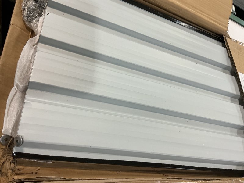 Condition photo showing Good Condition for 18 pcs galvanized steel roof panels,l42.52×w17.72 inch metal roof panels,corrugated tin roofing panels roof protector for garages black 18pcs-l42.52"×w17.72"