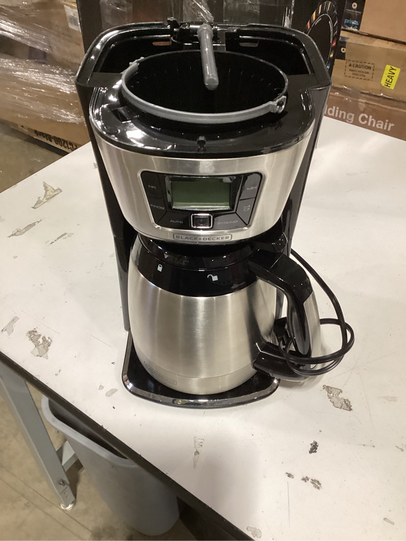 Condition photo showing Good Condition for black+decker 12 cup thermal programmable coffee maker with brew strength and vortex technology, black/steel
