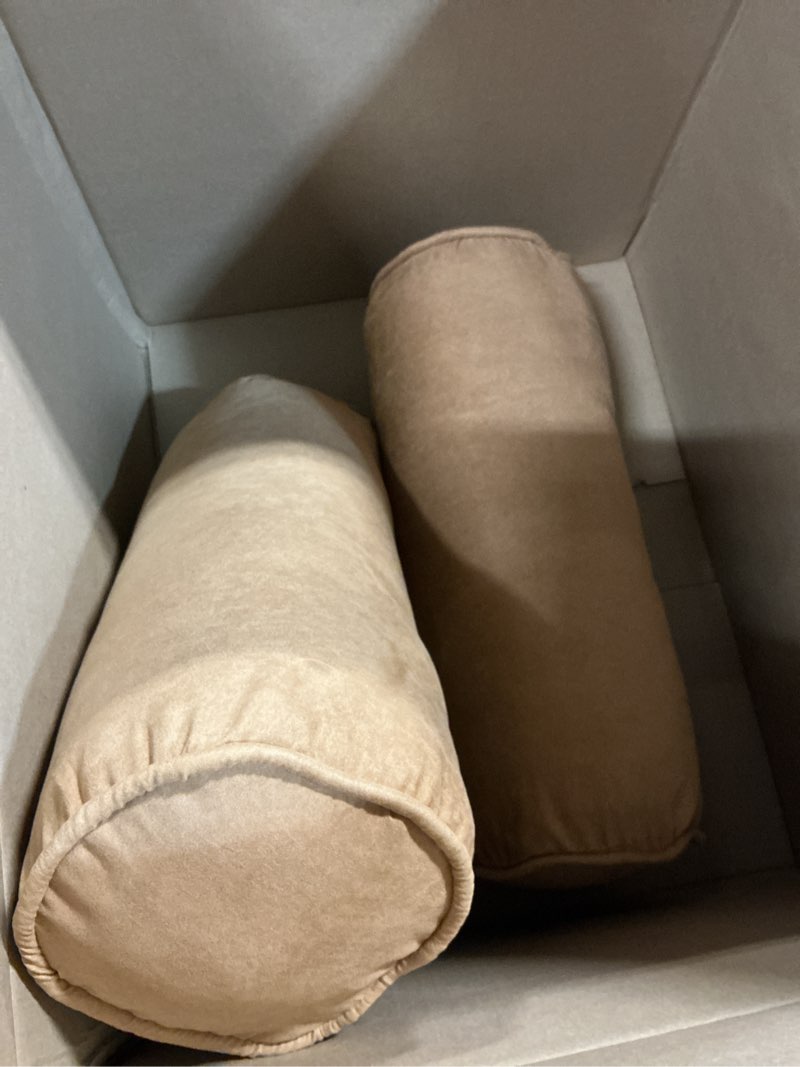 Condition photo showing Good Condition for blazing needles corded microsuede throw pillows (set of 2), 20" x 8", camel
