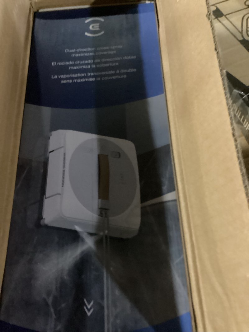 Condition photo showing As Is for ecovacs winbot w1 pro window cleaning robot, intelligent cleaning with dual cross water spray technology, win slam 3.0 path planning, 2800pa suction power, edge detection technology, app control,grey