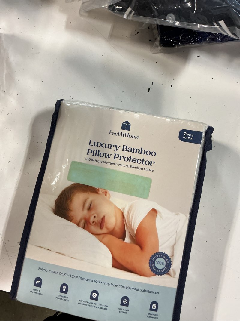 Condition photo showing New/Like New for feelathome pillow protector  cooling bamboo  white  2 pack  queen