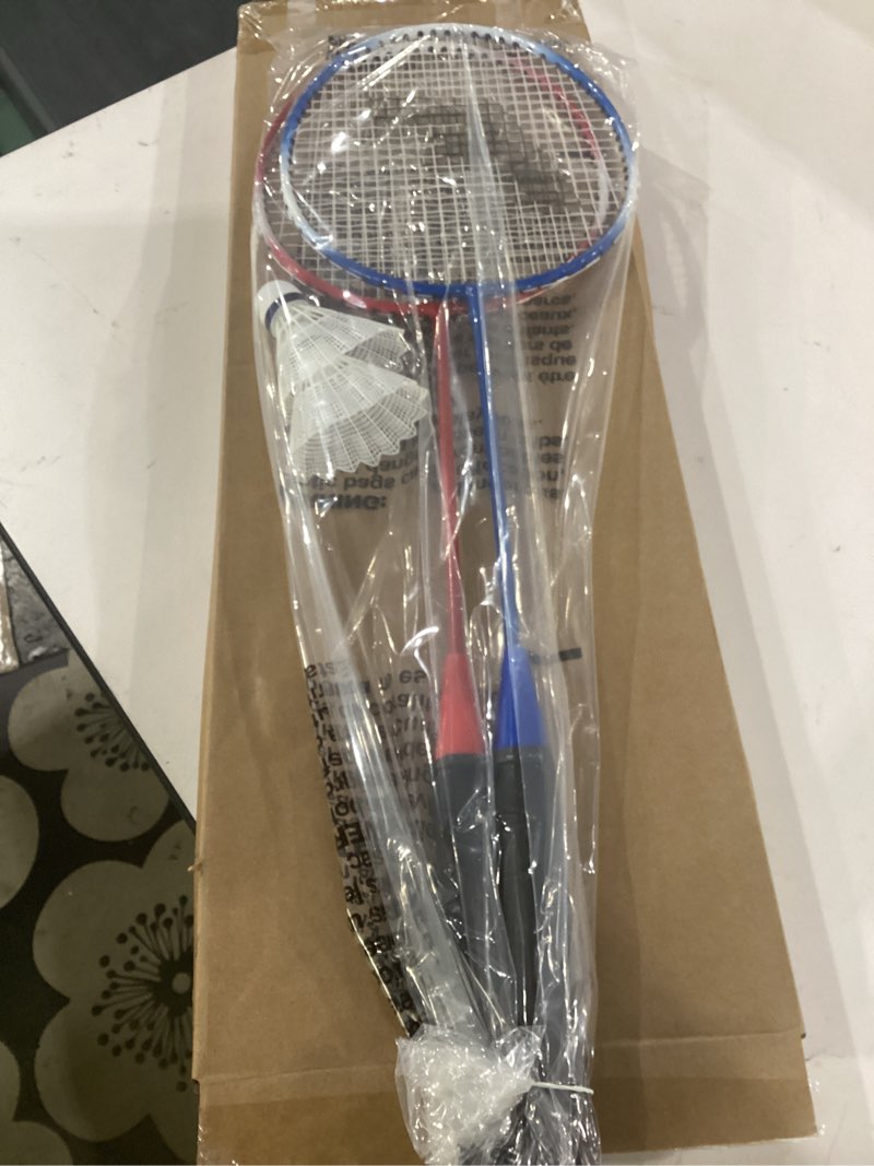 Condition photo showing Good Condition for franklin sports badminton racket + birdie set - replacement badminton equipment for kids + adults - 2 player - 4 player badminton racket sets 2 player red and blue