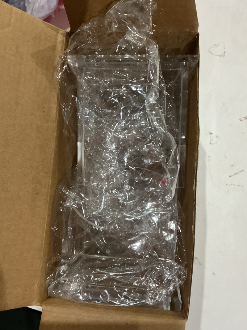 Condition photo showing Good Condition for 4 packs vertical acrylic business card holders for desk, 1 slot vertical clear business name card display stand, accessory name organizer for office home, exhibition