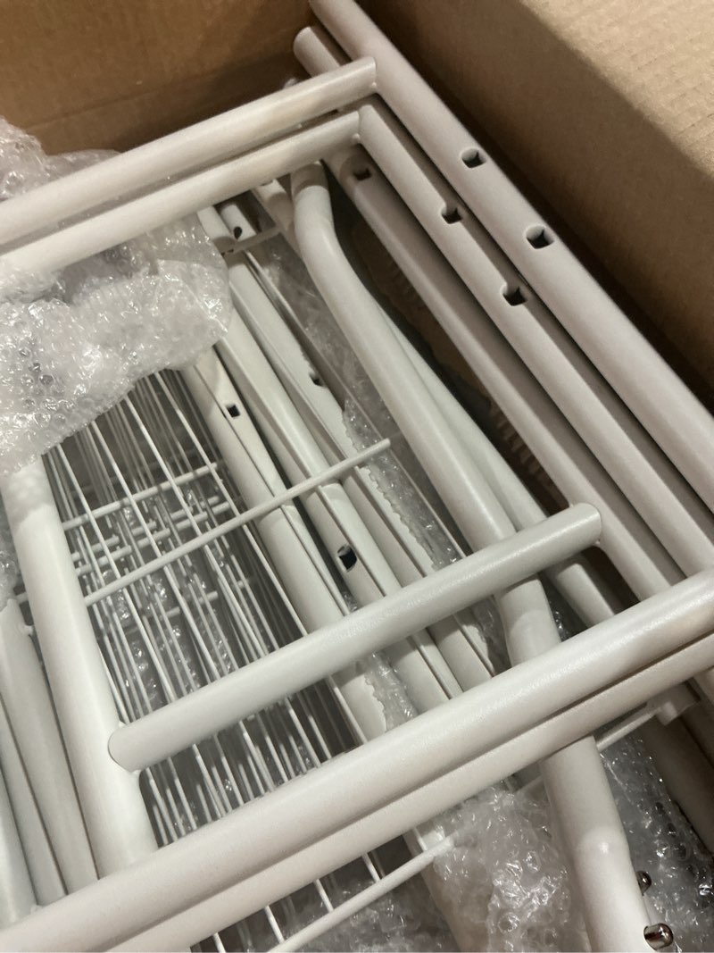 Condition photo showing Good Condition for 3-Tier Over The Toilet Storage with Paper Holder, Metal Bathroom Organizers and Storage for Small Space, Freestanding Bathroom Shelves with 4 Hooks, Above The Toilet Storage Shelf, White