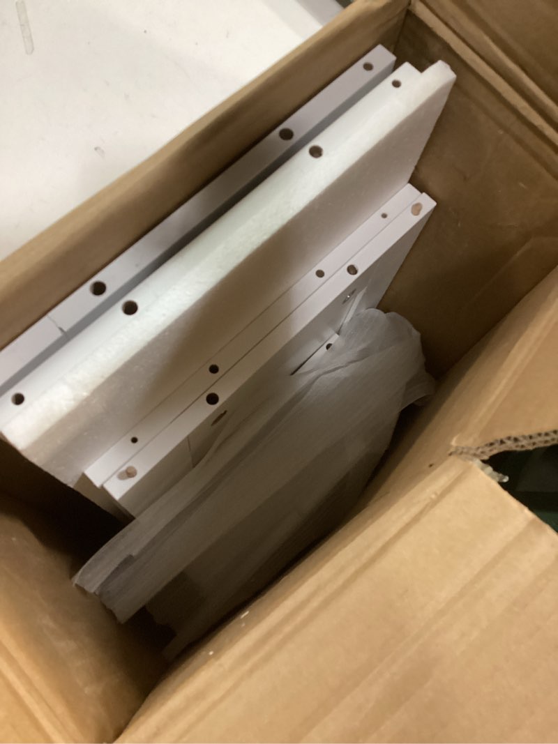 Condition photo showing Good Condition for Homhedy 67" H Tall Bathroom Storage Cabinet with 2 Barn Doors and 1 Drawer, Narrow Storage Unit, Adjustable Shelves, Floor Cabinet for Bathroom, Living Room, Entryway, Kitchen, White, (11.8" W) 11.8"D x 11.8"W x 66.9"H White