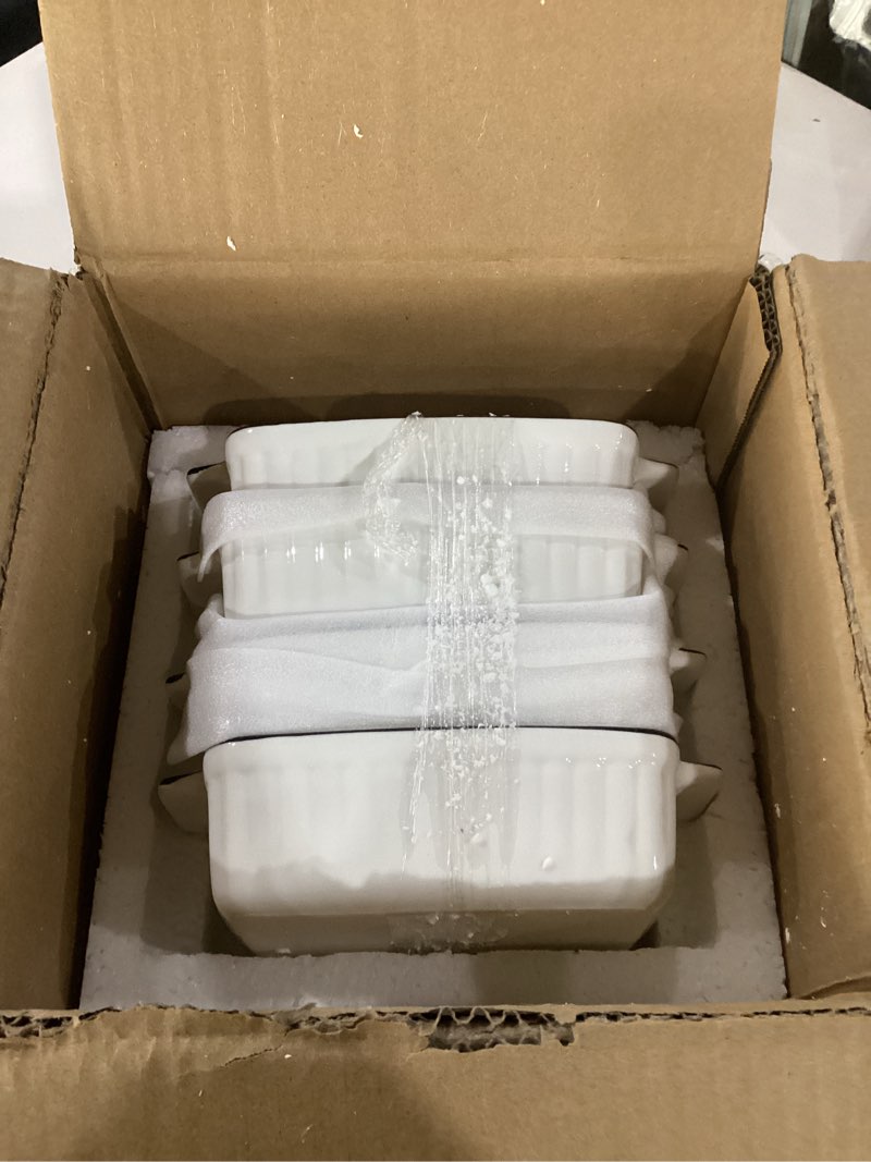Condition photo showing Good Condition for casserole dishes for oven, 12oz ceramic baking dish with handles, rectangular bakeware set of 4, deep baking dishes for kitchen lasagna, cake, cooking, housewarming gift