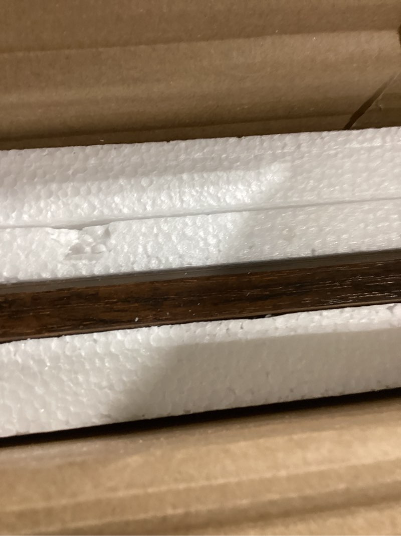 Condition photo showing Good Condition for efluky Washer Dryer Countertop, Wood Countertop with Edge Rails for Laundry Room Organization and Storage, Washer Dryer Topper for Laundry Room, 27.5" x 54" Rustic Brown