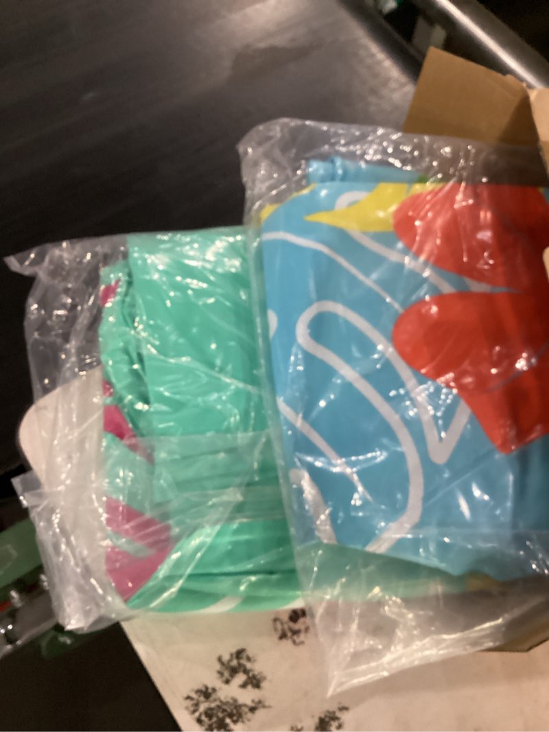 Condition photo showing New/Like New for 2 pack pool floats adult, seetohome inflatable pool float chairs with cup holder, pool floaties for adults, lake floats perfect for pool lake river beach water fun (blue, green, pink, 2 pack) blue, green, pink 2 pack