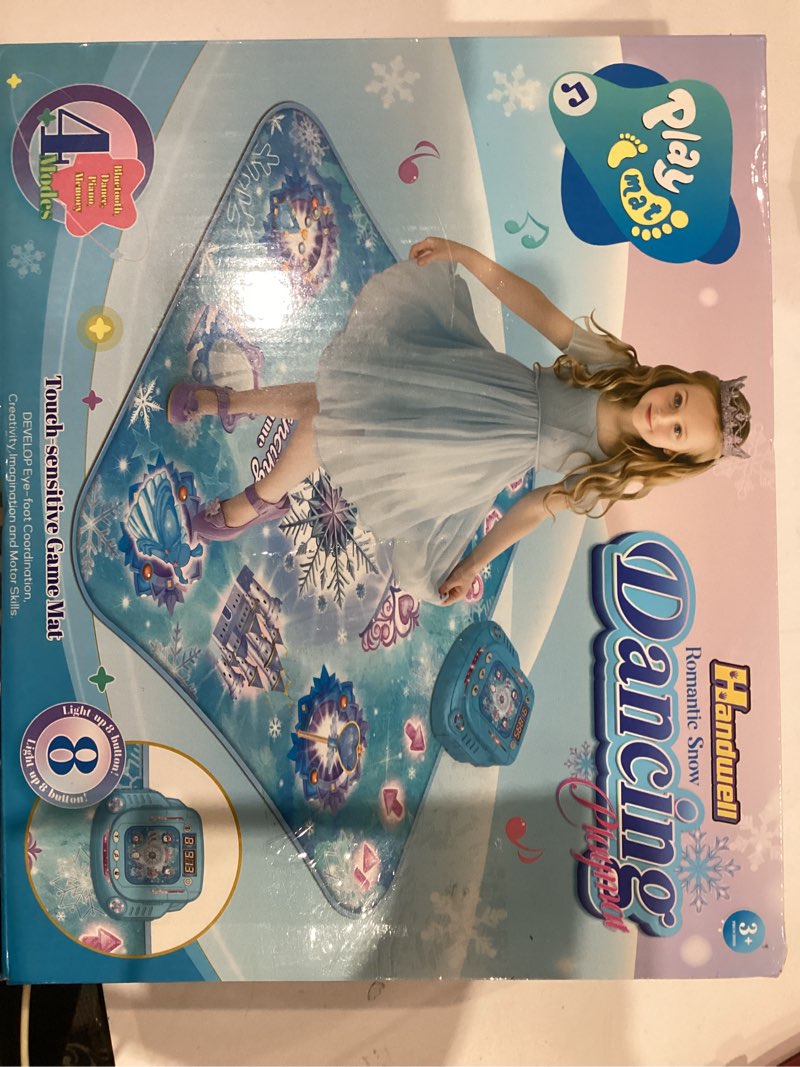 Condition photo showing New/Like New for dance mat toys girl gift: 8-button frozen dance pad wireless bluetooth electronic dance game for kids with 4 game modes led light built-in music birthday gifts for 3 4 5 6 7 8 9 10+ years old girls