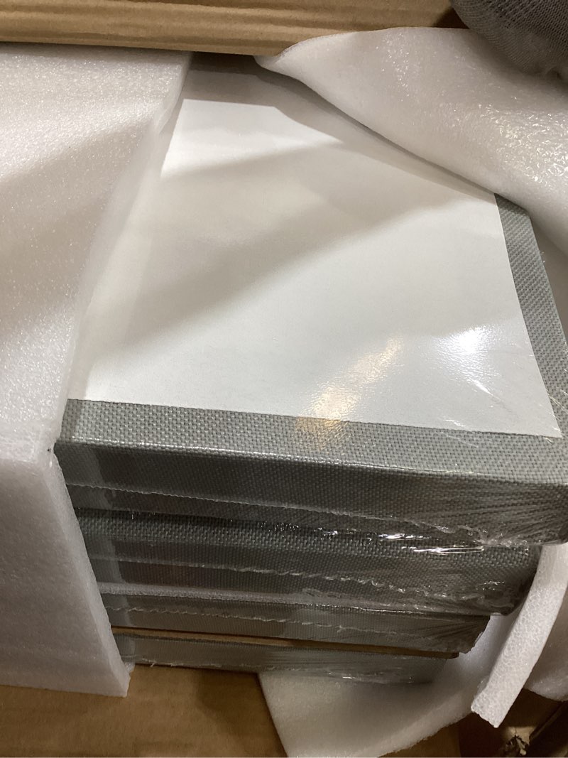 Condition photo showing Good Condition for umiacoustics 4 pcs acoustic panels with hanging hardware, 2” thick fiberglass sound proof panels for studios, office, home theater ceiling or wall- light grey 23.6" x 11.8"-4pcs light gray