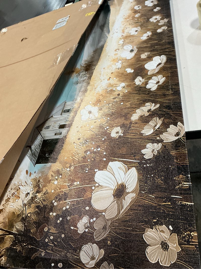 Condition photo showing Good Condition for Wapluam Large Canvas Wall Art For Living Room Wall Decor For Bedroom Office Decorations Watercolour Wall Paintings Stretched And Framed Farmhouse Old house Scenery Pictures Artwork Hanging Home Decor 60"L x 30"W Field Scenery