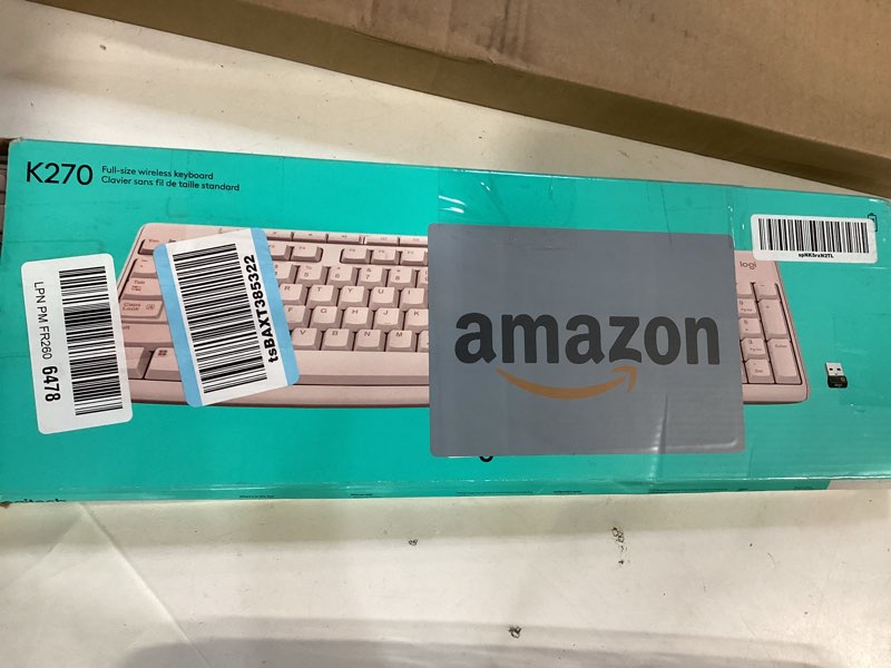 Condition photo showing Good Condition for logitech k270 wireless keyboard for windows, 2.4 ghz wireless, full-size, number pad, 8 multimedia keys, 2-year battery life, compatible with pc, laptop - rose rose 1 pack keyboard