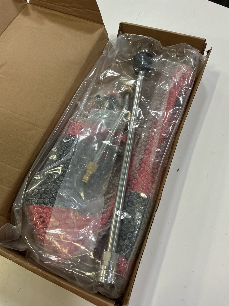 Condition photo showing Good Condition for upgraded pressure washer gun with extension replacement wand, m22 fitting,7 inch 30 degree curved rod, 5 nozzle tips, 5000 psi, 47 inch black and red