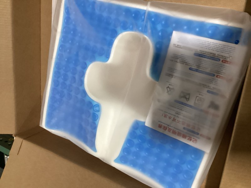 Condition photo showing As Is for Anti Bedsore Cushion, Breathe Freely Material, T Shaped Opening Triangular Slope Design Pad,for Bedridden Elderly Tailbone Back Sciatica Pressure Pain Relief Wheelchair Office Chair Seat Cushions