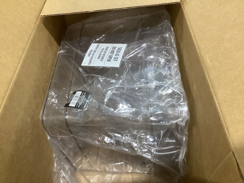 Condition photo showing New/Like New for ClearSpace XL Clear Plastic Storage Bins - 2 Pack for Kitchen Cabinet and Fridge Organization