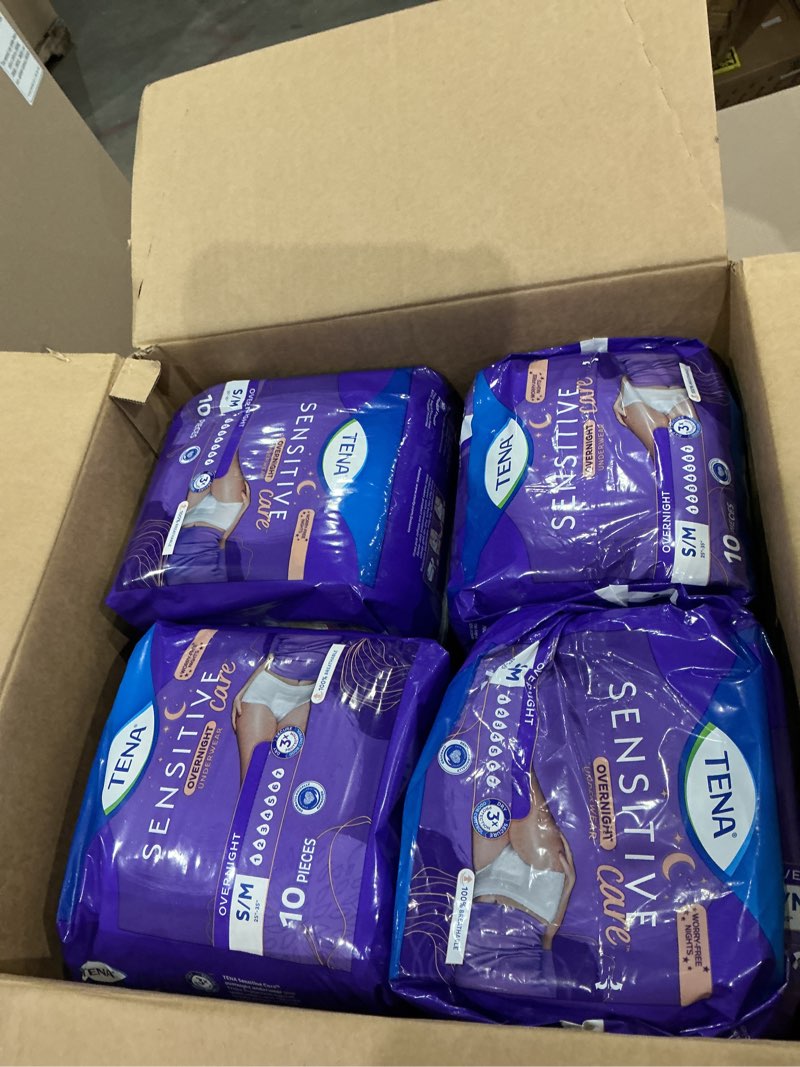 Condition photo showing New/Like New for tena sensitive care incontinence underwear for women - overnight absorbency - s/m - 80ct