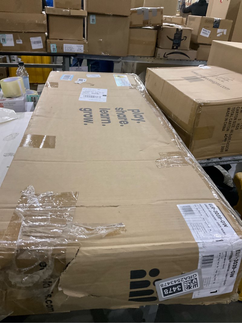 Condition photo showing New/Like New for ECR4Kids Dress-Up Center with Mirror, Costume Organizer, Grey Wash