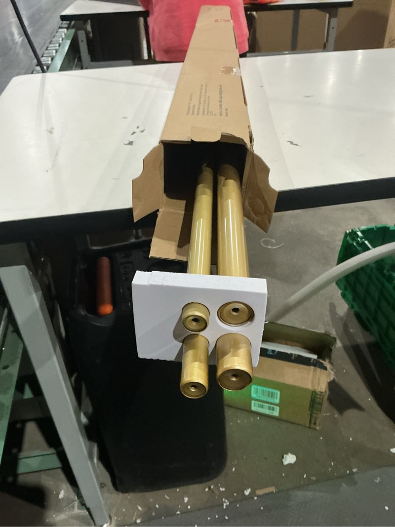 Condition photo showing Good Condition for kamanina 1 inch double curtain rod for windows 72 to 144 inches (6-12 feet), gold heavy duty drapery rod, adjustable double rods with end caps gold 72-144"