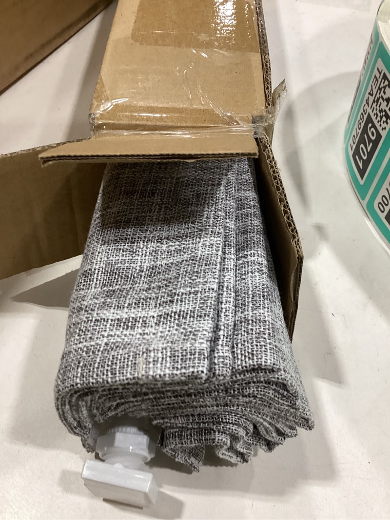 Condition photo showing Good Condition for unishades no drill cordless roman shades for windows, 20" w × 64" h - 100% blackout - linen - grey 100% blackout - linen - grey 20" w × 64" h
