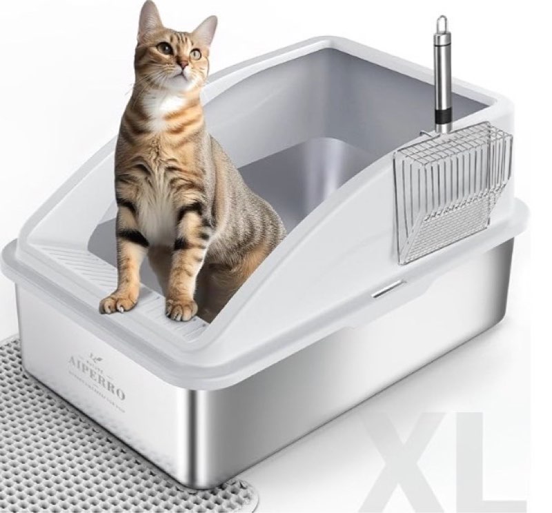 Stainless steel cat litter box 