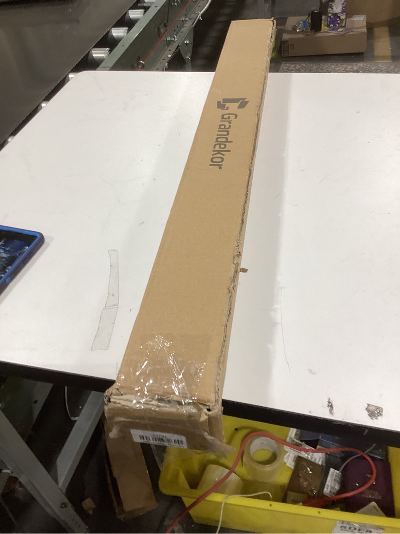 Condition photo showing As Is for Grandekor No Drill Cordless Roman Shades for Windows,34.5" Wx64 H,Blackout Fabric Blinds for Indoor 