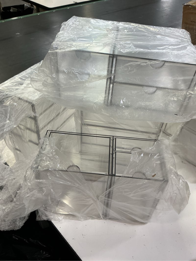 Condition photo showing Good Condition for makeup organizer storage with 16 drawers, 4 pcs desktop office supplies, desk organizers, clear accessories, dustproof storage drawer and for make up, jewelry, pen, stationary