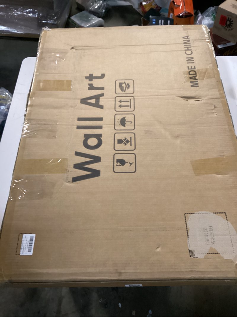 Condition photo showing New/Like New for Framed Neutral Wall Art for Living Room, Large 3 Piece Abstract Pastel Grunge Forest Landscape Tree Canvas Artwork Set, Modern Art Decorative Nordic Painting Picture Prints for Hallway Office 24x36 In 24" W x 36" H x 3Pcs Neutral Forest