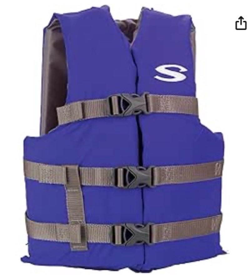 Stearns Kids Life Vest, USCG Approved Type III Life Jacket for Children Under 90lbs, Youth PFD for Boating, Swimming, Watersports, Pool, Beach, & More Blue 50-90lbs