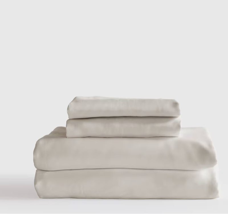 Quince Bamboo Sheet Set Full Size With Flat Sheet In Sand Color