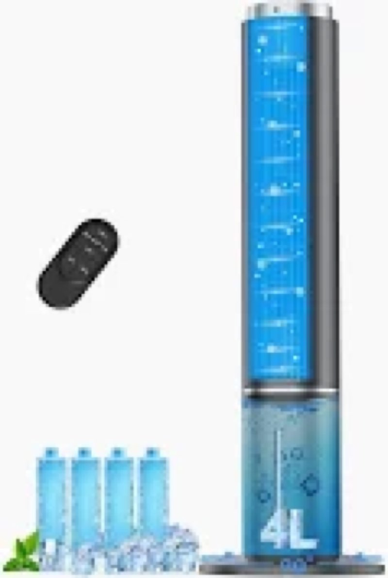 COOLECH 42 INCH Windowless Portable Air Conditioners w/4 Modes & 3 Speeds, 1-Gal Tank for 15H Coolin