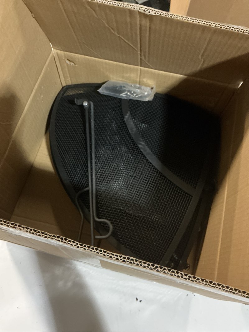 Condition photo showing As Is for Fire Pit Spark Screen,27 Inch Fire Pit Screen Cover Outdoor with Handle&Poker,Heavy-Duty Steel Firepit Screens Cover Round Mesh Replacement for Backyard/Beach/RV Camping Metal 27 Inch