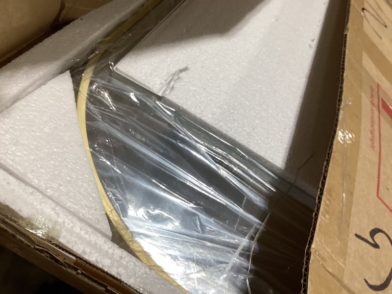 Condition photo showing Good Condition for beverdy 14"x 48" arched vertical wall mirror, gold frame, over the door, full body, hanging or mounting, modern style gold 48"l x 14"w