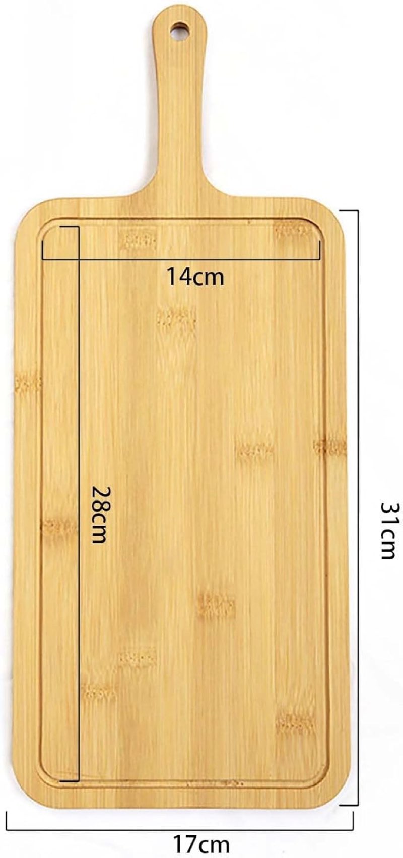 Wooden Pizza Plate, Pizza Paddle Serving Board Set Natural Bamboo, Thickened, Lightweight, Comfortable Hand Feeling, With Groove Guides & Handle, For Moving Pizza(Extended Long Square,7pck) Brand: DLBJZQXCk