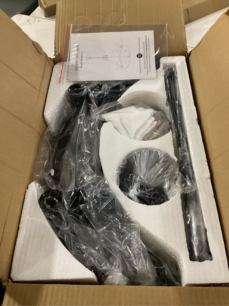 Condition photo showing Good Condition for not tested**** black chandelier, 6-light dining room light fixture, round farmhouse wagon wheel chandeliers for dining room living room entryway kitchen island dia 24\" black d24'' 6-light