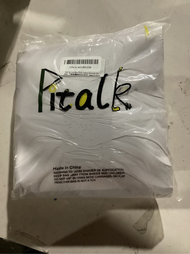 Condition photo showing New/Like New for Pitalk 120 Inches Long Curtains for Living Room 2 Pieces Window Panels Cream Ivory Colored Curtains for Bedroom Dining Room Villa Hallway Hall Divider Natural Linen Sheer Drapes 38x120 10FT Length 38"W x 120"L (Pack of 2) Natural