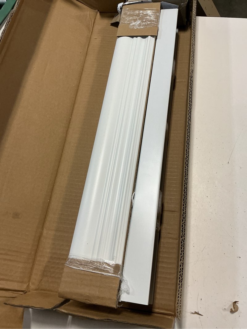 Condition photo showing Good Condition for lotus & windoware cordless, 2 inch faux wood blind, 24" wide x 36" long, window blinds, blinds & shades, blinds for indoor windows, embossed, bright white bright white 24"w x 36"h