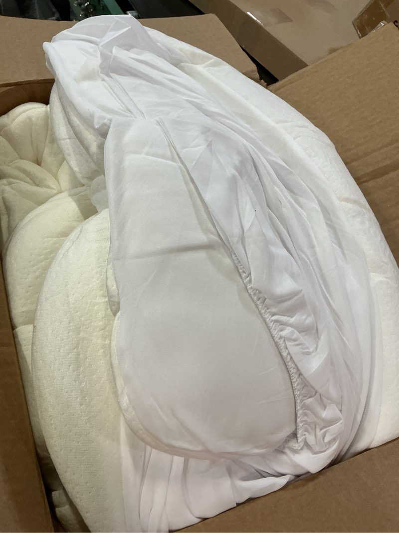 Condition photo showing Good Condition for ultra soft king size mattress topper - viscose made from bamboo pillow top mattress pad for back pain relief - naturally cooling for hot sleepers, white white king