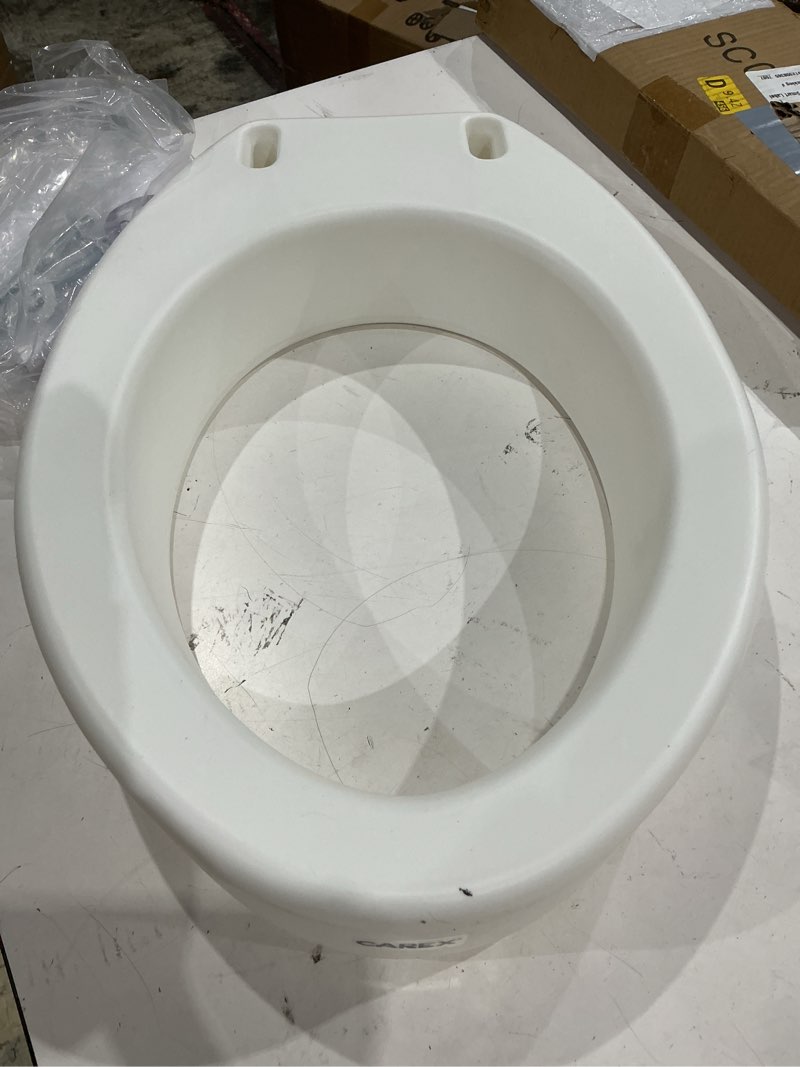 Condition photo showing Good Condition for carex toilet seat riser, round raised toilet seat adds 3.5 inches to toilet height, for assistance bending or sitting, 300 pound weight capacity toilet riser